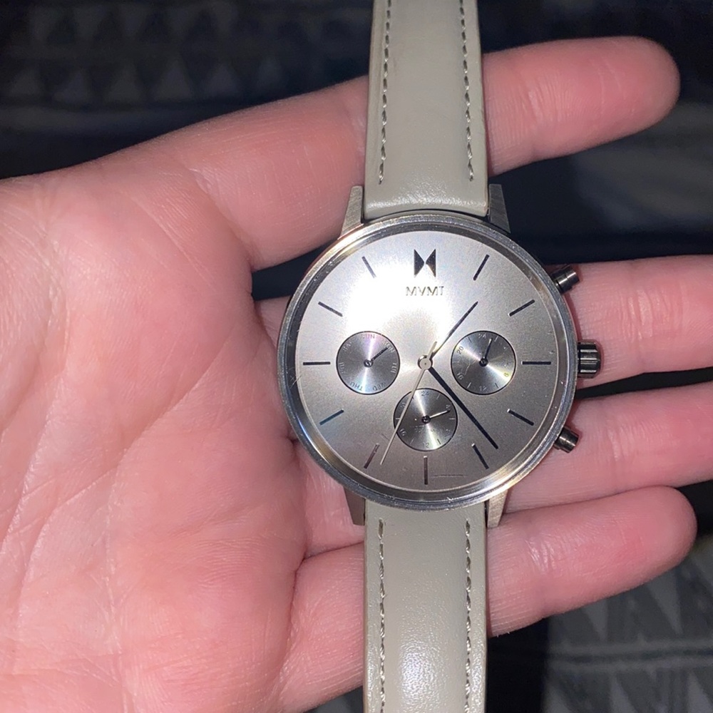 MVMT leather strap watch